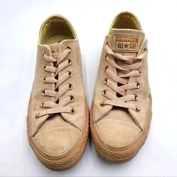 Converse Chuck Taylor Rose Gold Suede All Star Low Mens 6/Womens 8 - Picture 1 of 6